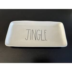 Rae Dunn Vintage 2015 Jingle Black Lettering Platter- M Stamped
